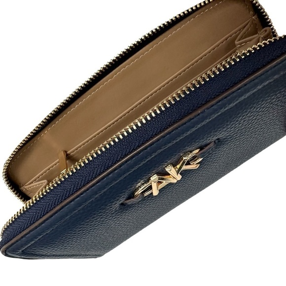 Anne Klein Navy Curved Zip Around Wallet - Picture 8 of 11